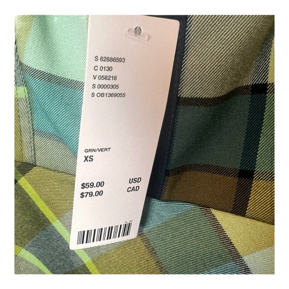 Urban Outfitters Plaid Hook & Eye Plaid Mini Dress Green Zipper Side Size XS NWT - Picture 9 of 13